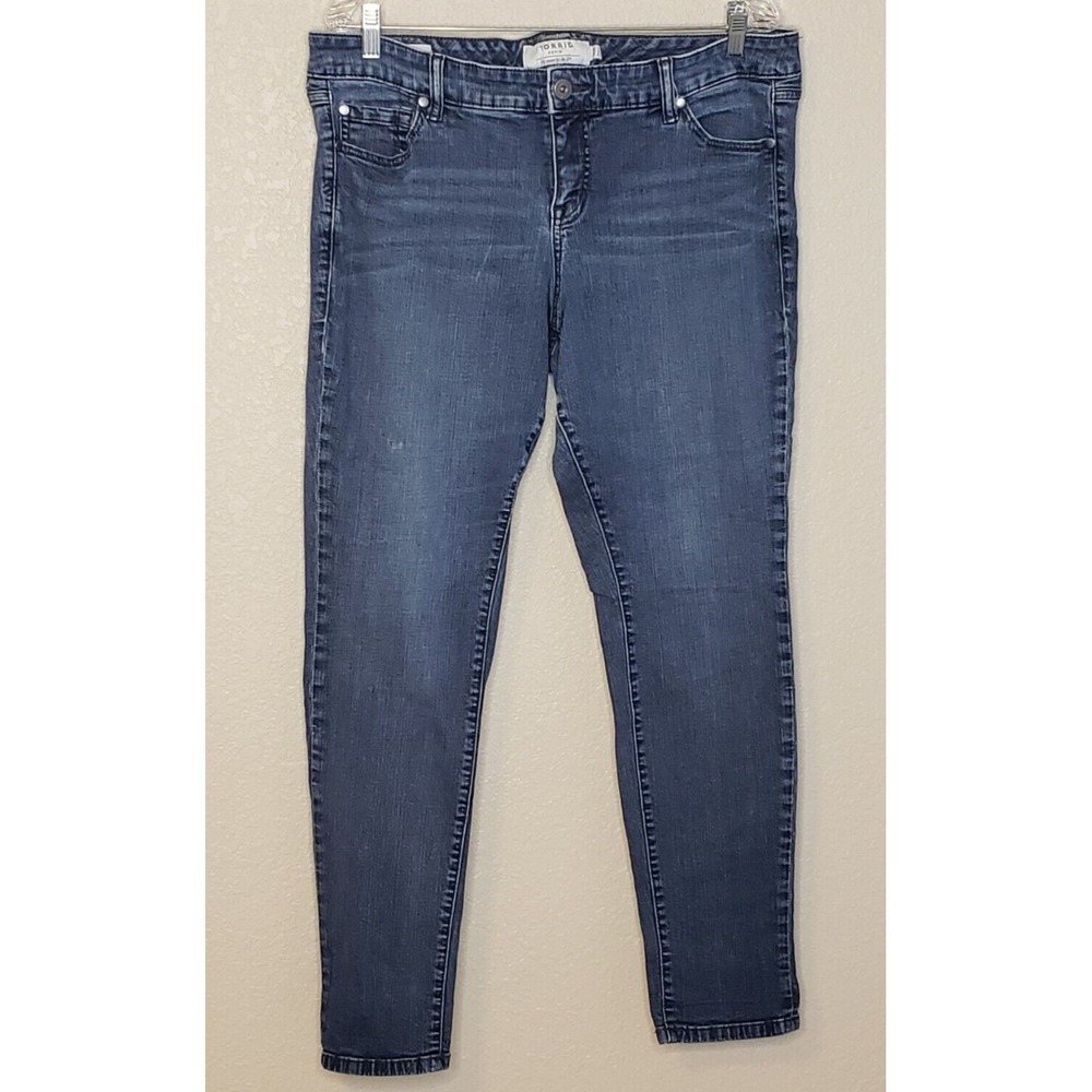 Torrid Womens‎ Jeans 16R Medium Wash HiRise Boyfriend Skinny Stretch Jeans